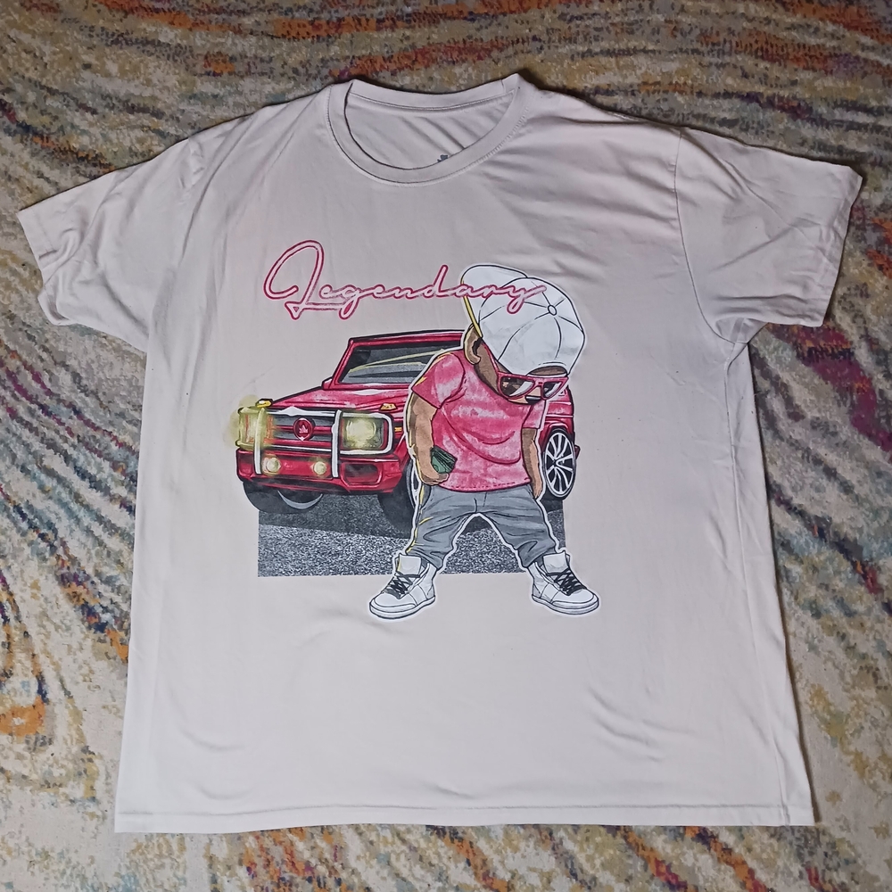 Launder Lengendary Graphic Tee 3XL Tan Hustle Bear W/Jeep